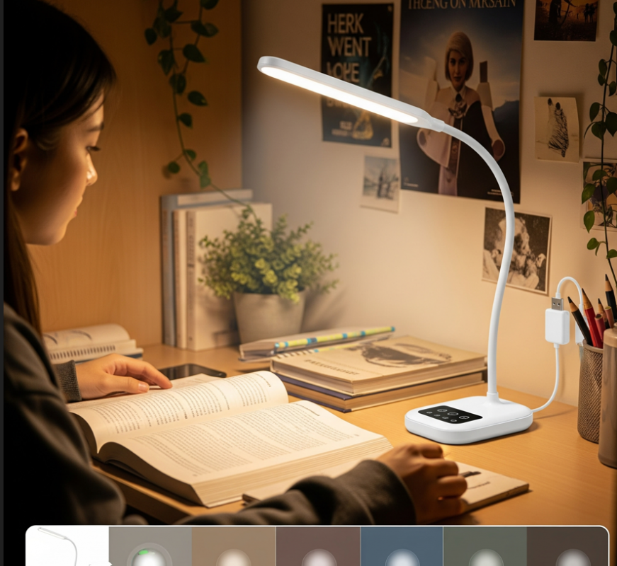 Hình ảnh đèn học có pin sạc cho học sinh