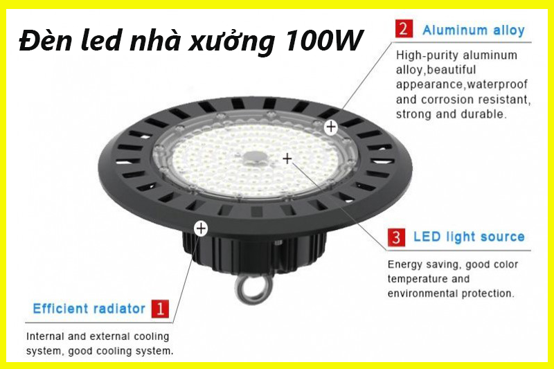 Hình ảnh đèn 100w cho nhà xưởng siêu bền đẹp